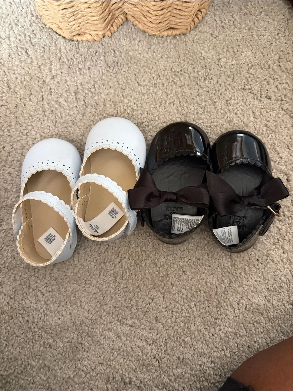 Kids Mary Jane Dress Shoes in White and Black janie and jack